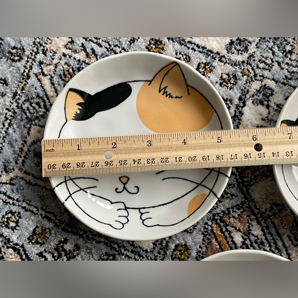 Japanese cat theme 3 dishes & 3 plates - Picture 13 of 14